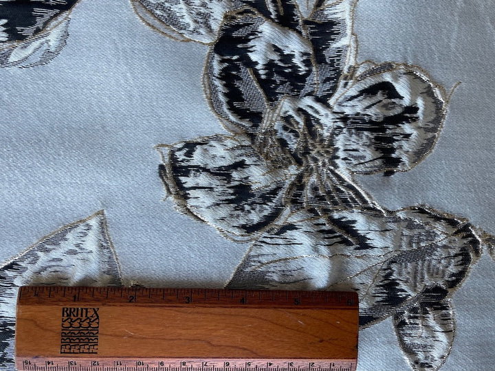 Elegant Floral Platinum Polyester Brocade