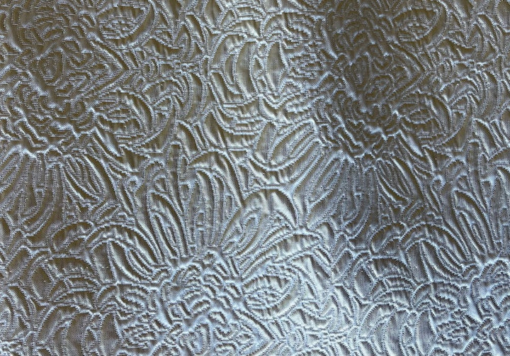 Mid-Weight Swirling Pale Gold & Ivory Floral Polyester Brocade
