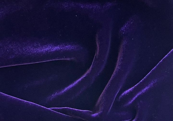 Lustrous Royal Aubergine Silk & Rayon Blend Velvet