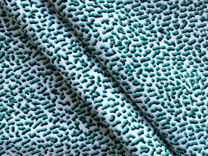 63" Panel -  Minted Sea Foam Green Mock Pointillist Viscose Crepe (Made in Italy)