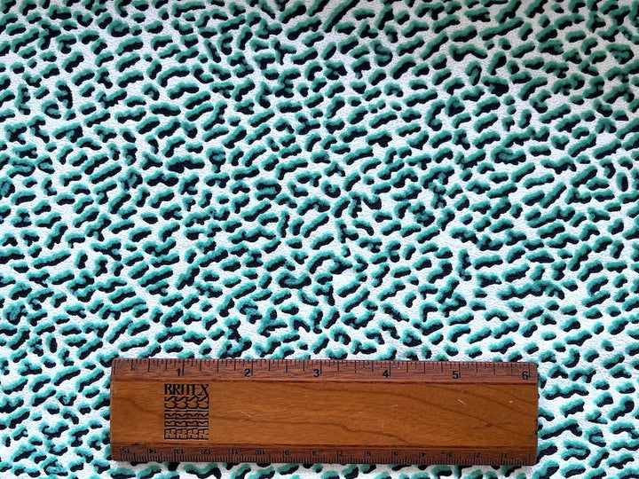 63" Panel -  Minted Sea Foam Green Mock Pointillist Viscose Crepe (Made in Italy)