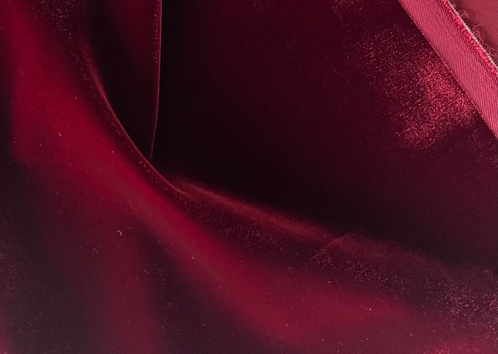 Lustrously Glorious Garnet Rayon & Cotton Velvet (Made in Italy)