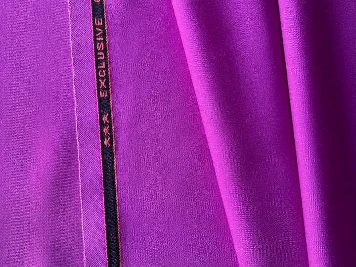 Deep Saturated Orchid Stretch Wool Twill (Made in Italy)