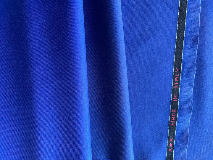 Cobalt Blue Selvedged 150s Wool Suiting  (Made in Italy)