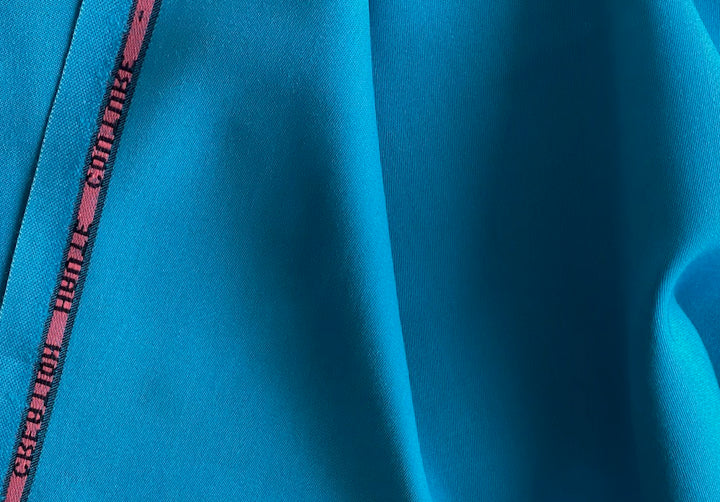 Gorgeous Cerulean Blue Stretch Wool Twill (Made in Italy)