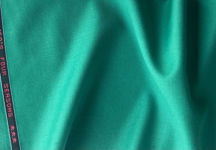 Glorious Juniper Green Selvedged 150s Wool Suiting  (Made in Italy)