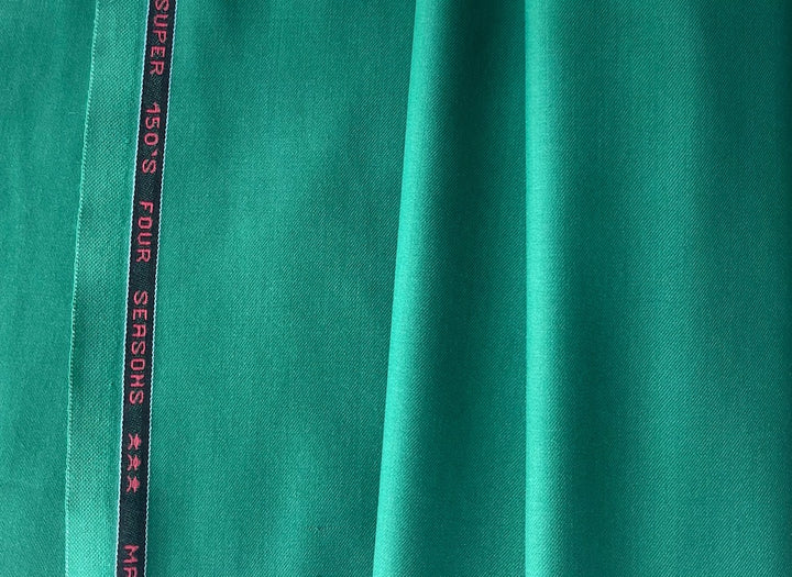 Glorious Juniper Green Selvedged 150s Wool Suiting  (Made in Italy)