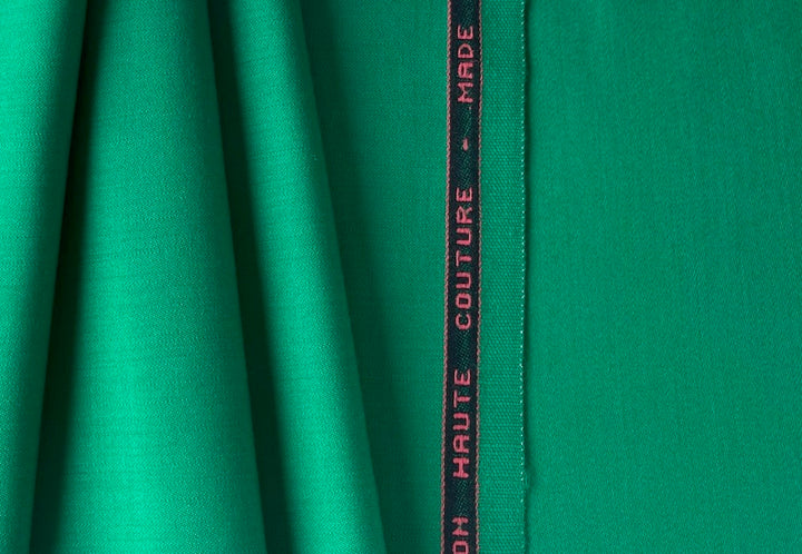 Brilliant Emerald Green Stretch Wool Twill (Made in Italy)