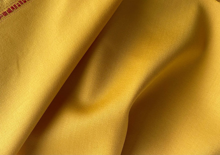 Vivid Mango Yellow Stretch Wool Twill (Made in Italy)
