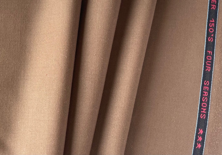 Rich Café au Lait Selvedged 150s Wool Suiting (Made in Italy)