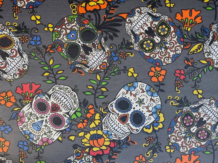 Day of the Dead Sugar Skulls Laminated Cotton  (Made in Spain)