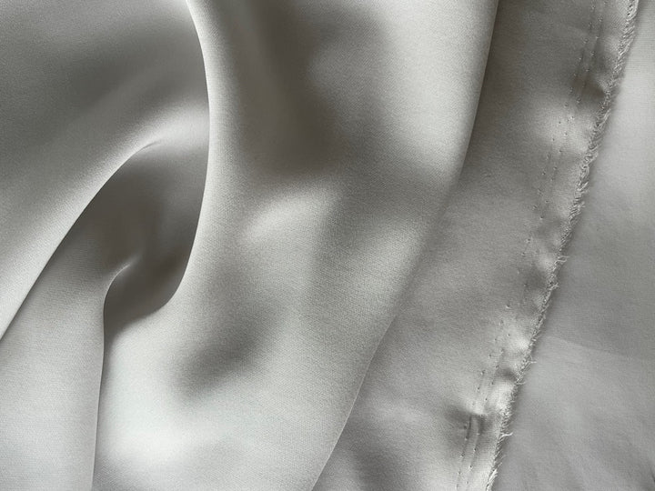 Lighter-Weight Cool Fog Grey Silk Crepe Charmeuse (Made in Italy)