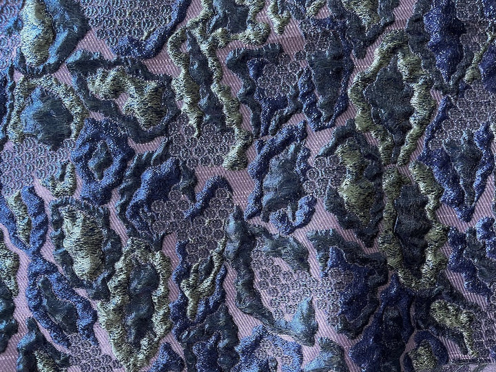 Metallic Magical Underwater Seascape Polyester Blend Brocade (Made in Italy)
