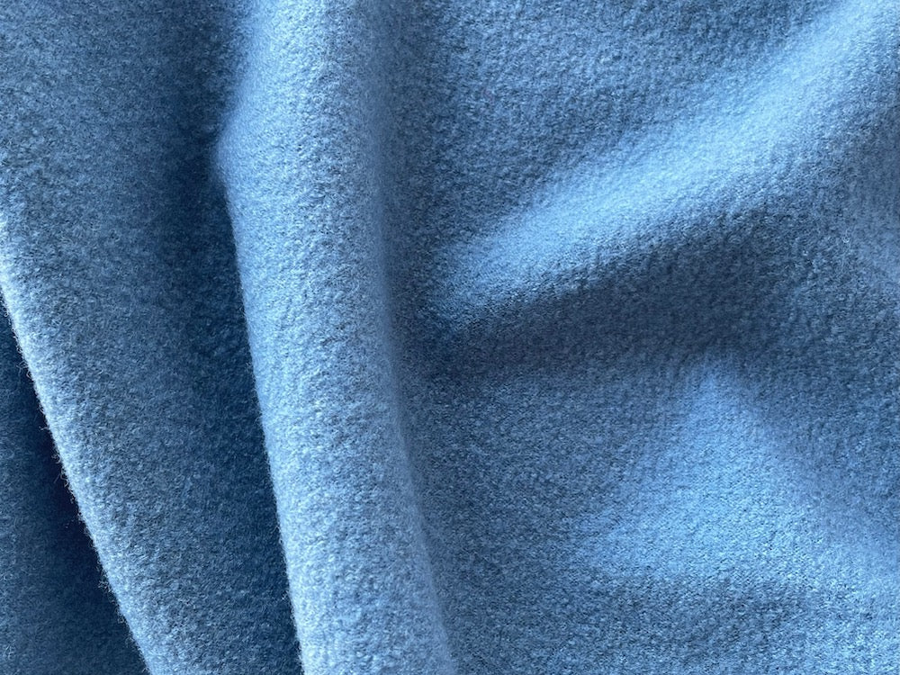 Deep Carolina Blue Boiled Wool Coating (Made in Germany)