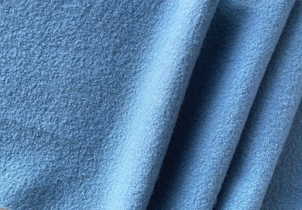Deep Carolina Blue Boiled Wool Coating (Made in Germany)