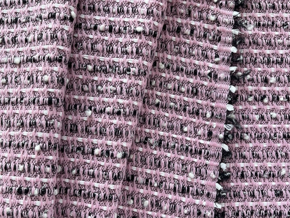 Dainty Blushing Rose Wool Blend Bouclé Tweed (Made in Italy)