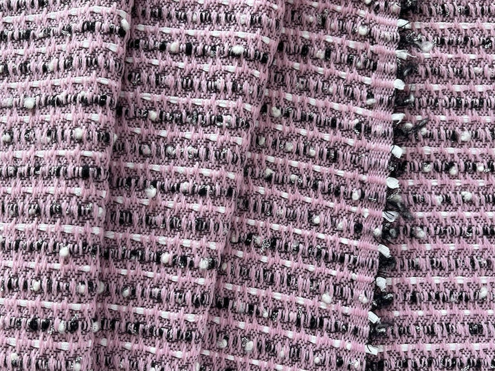 Dainty Blushing Rose Wool Blend Bouclé Tweed (Made in Italy)