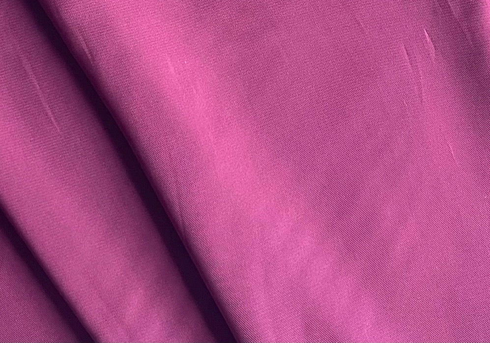 Deep Mulberry Mauve Viscose & Silk Twill  (Made in Italy)