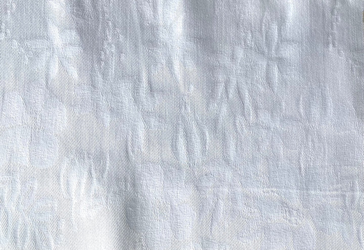 Pull My Daisy Gleaming Summer White Stretch Cotton Damask Twill