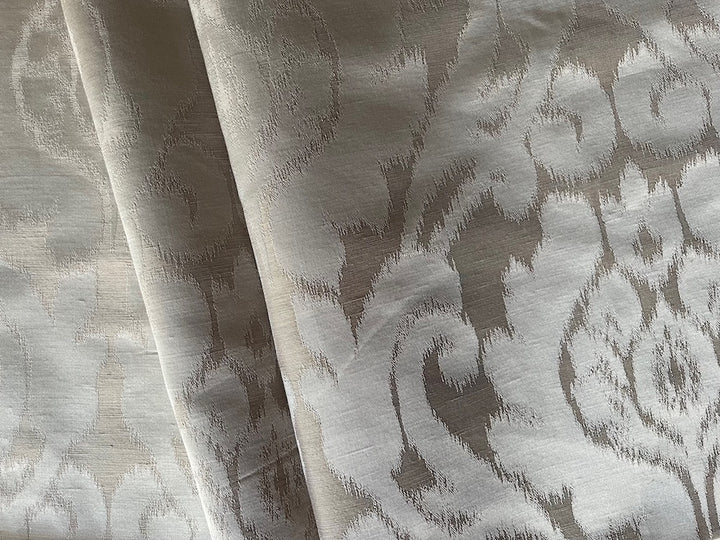 Gloriously Sophisticated Muted Platinum & Abalone Silk & Linen Damask (Made in Italy)