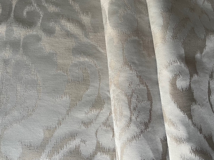 Gloriously Sophisticated Muted Platinum & Abalone Silk & Linen Damask (Made in Italy)