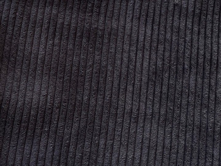 Mid-Weight Storm Cloud Black Wide-Wale Polyester Corduroy (Made in Italy)