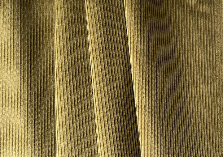 Fine Mid-Weight Saturated Brassy Olive Mid Wale Cotton Corduroy (Made in Italy)