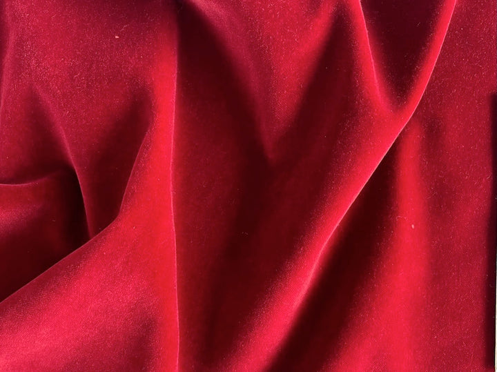 Brilliant Holiday Crimson Cotten Blend Velvet (Made in Italy)