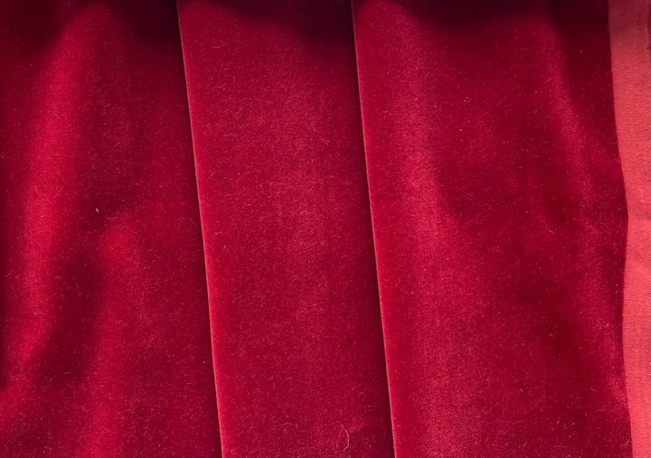 Brilliant Holiday Crimson Cotten Blend Velvet (Made in Italy)