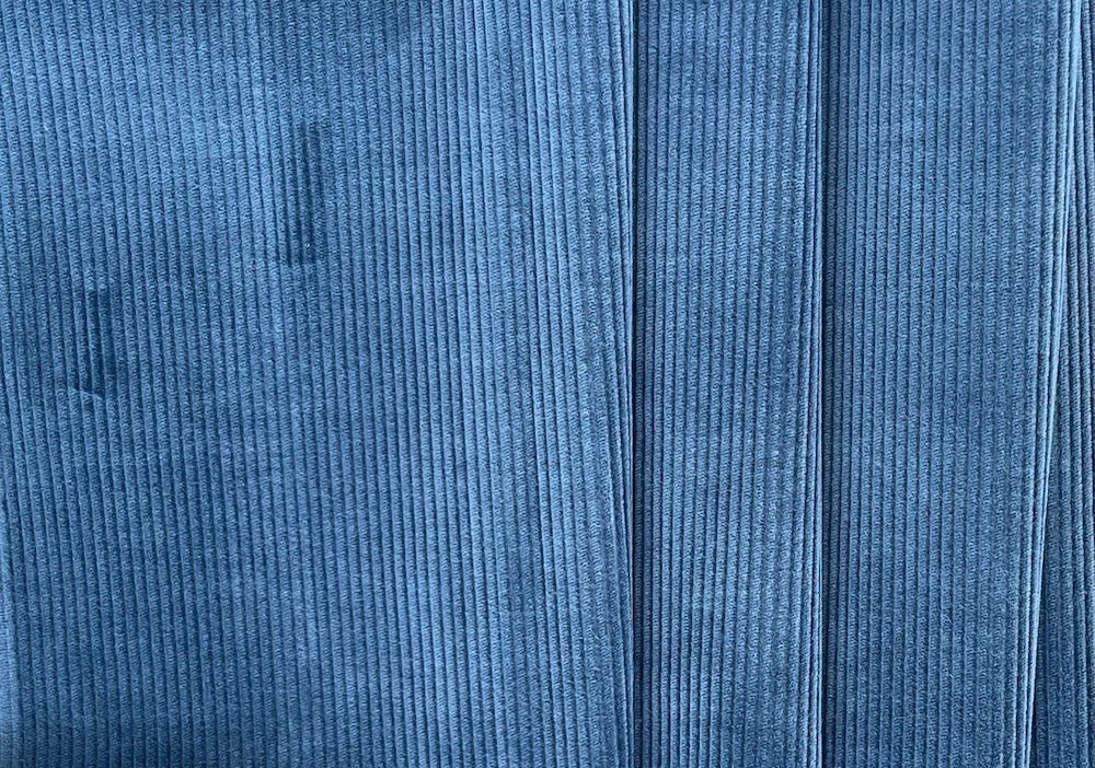 French Denim Blue Stretch Mid-Wale Cotton Corduroy (Made in Italy)