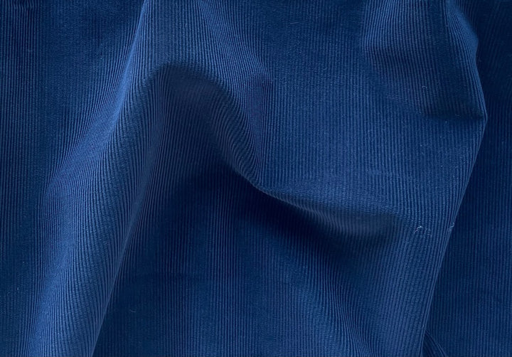 Velvety Indigo Ink Pinwale Corded Cotton Corduroy (Made in Italy)