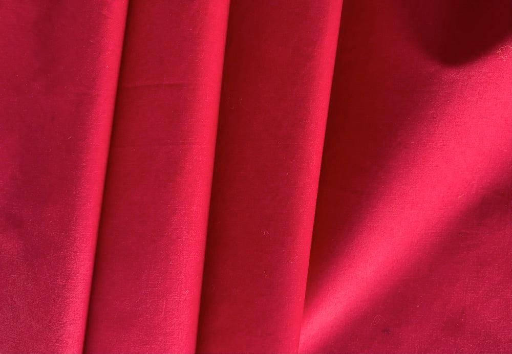 Mid-Weight Sultry Lipstick Red Cotton Poplin (Made in Italy)