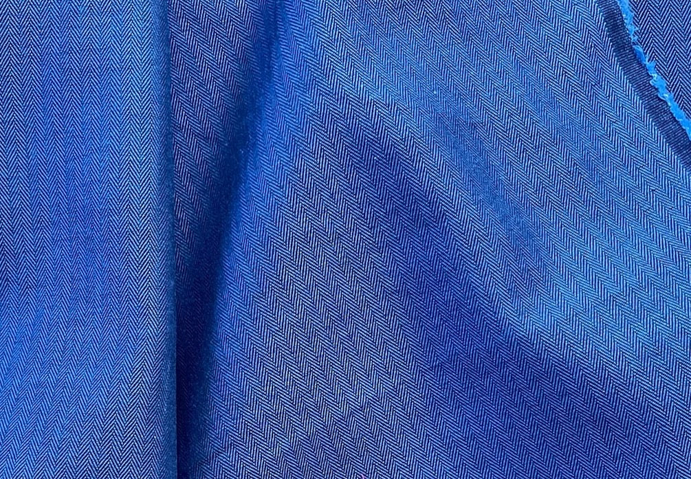 Fine Denim & Coal Cross-Woven Herringbone Cotton Shirting (Made in Italy)