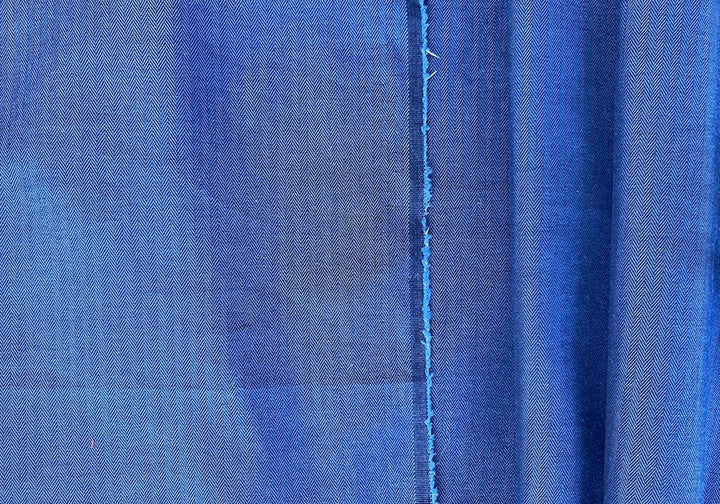 Fine Denim & Coal Cross-Woven Herringbone Cotton Shirting (Made in Italy)