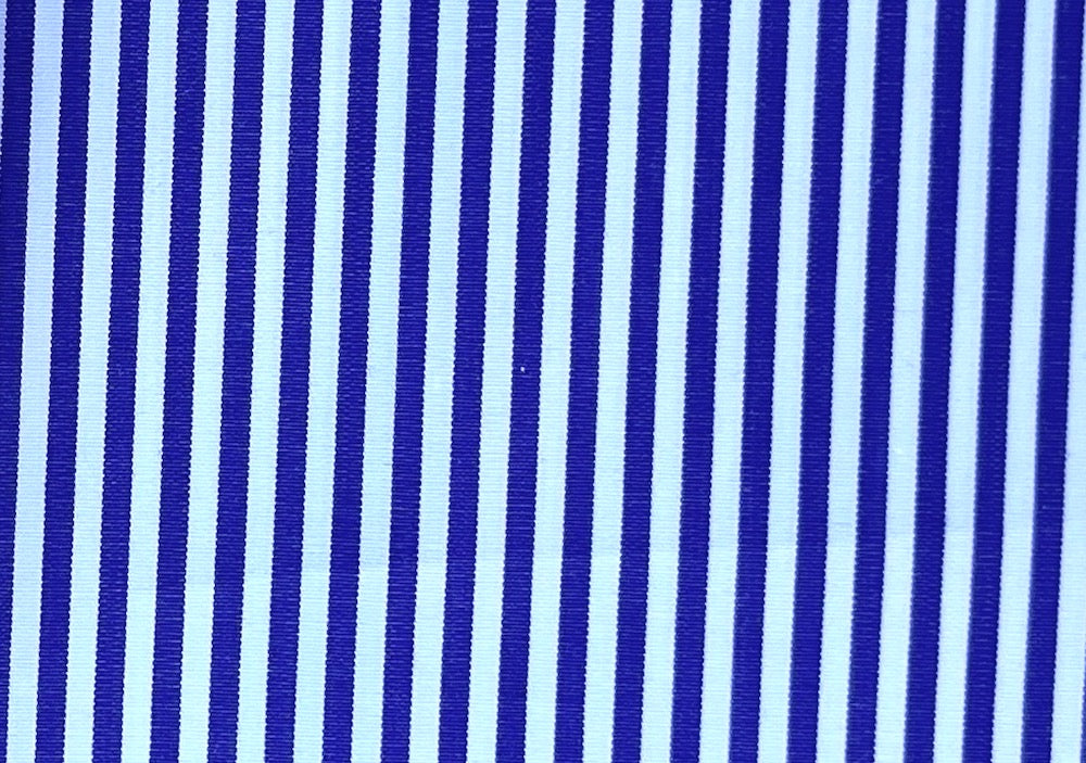 2-Ply Parisian Indigo Violet & White Striped Cotton Shirting (Made in Italy)