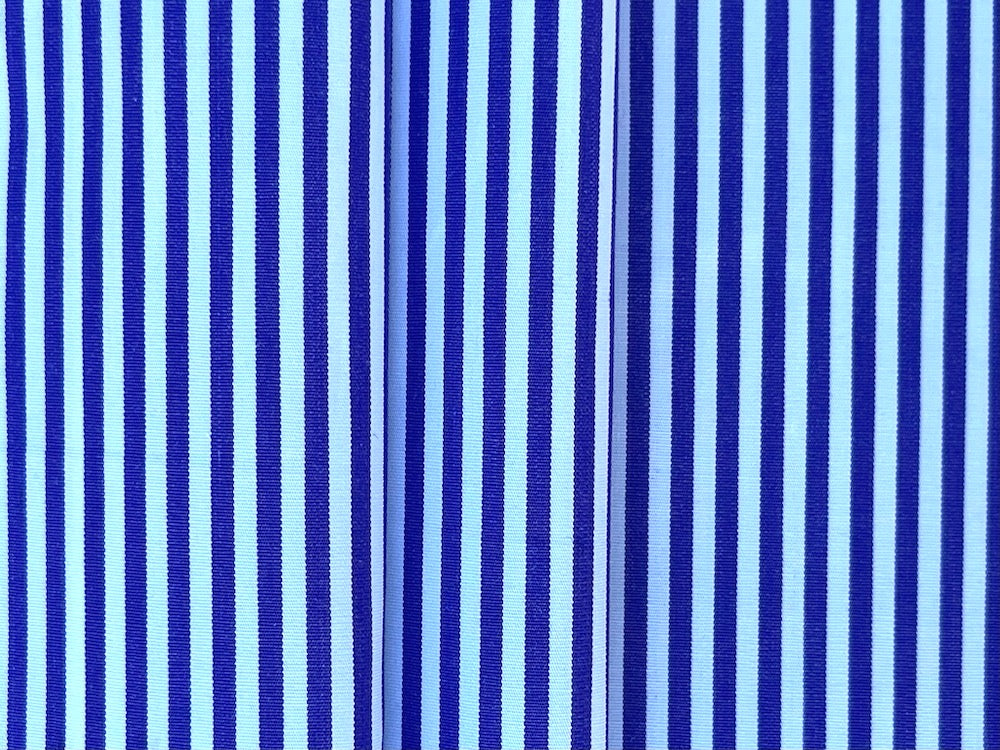 2-Ply Parisian Indigo Violet & White Striped Cotton Shirting (Made in Italy)