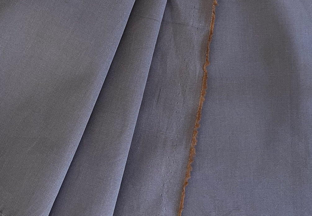 Whale Grey & Honeyed Dijon Cross-Weaved Pima Cotton Shirting (Made in Italy)