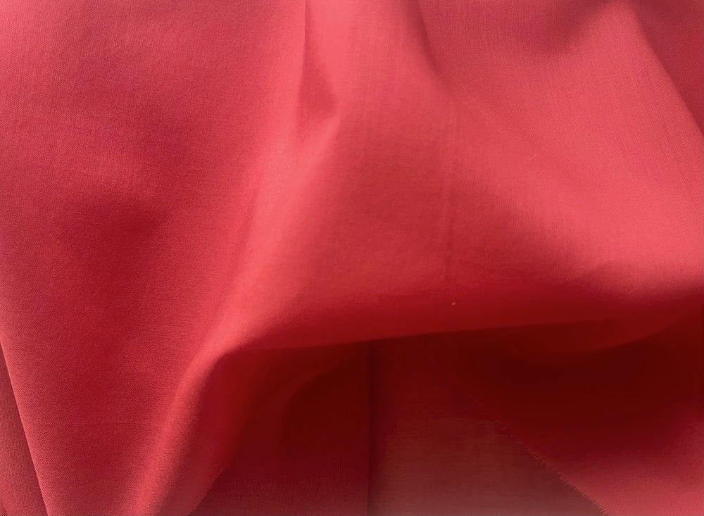 Semi-Sheer Ripe Tomato Red Cotton Voile (Made in Italy)