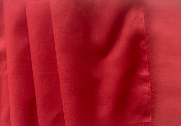 Semi-Sheer Ripe Tomato Red Cotton Voile (Made in Italy)
