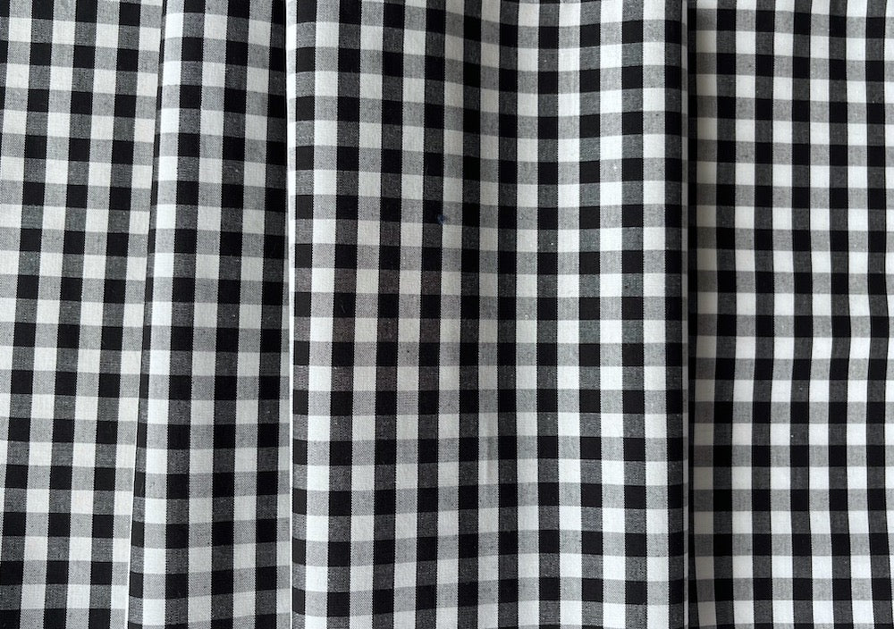 Classic Black & White 1-4" Gingham Checks Pima Cotton (Made in Italy)