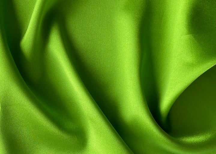 Electric Slide Lime Green Stretch Silk Satin Charmeuse (Made in Italy)