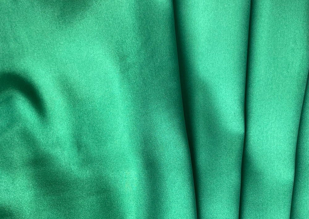 Elegant Jade Green Stretch Silk Satin Charmeuse (Made in Italy)