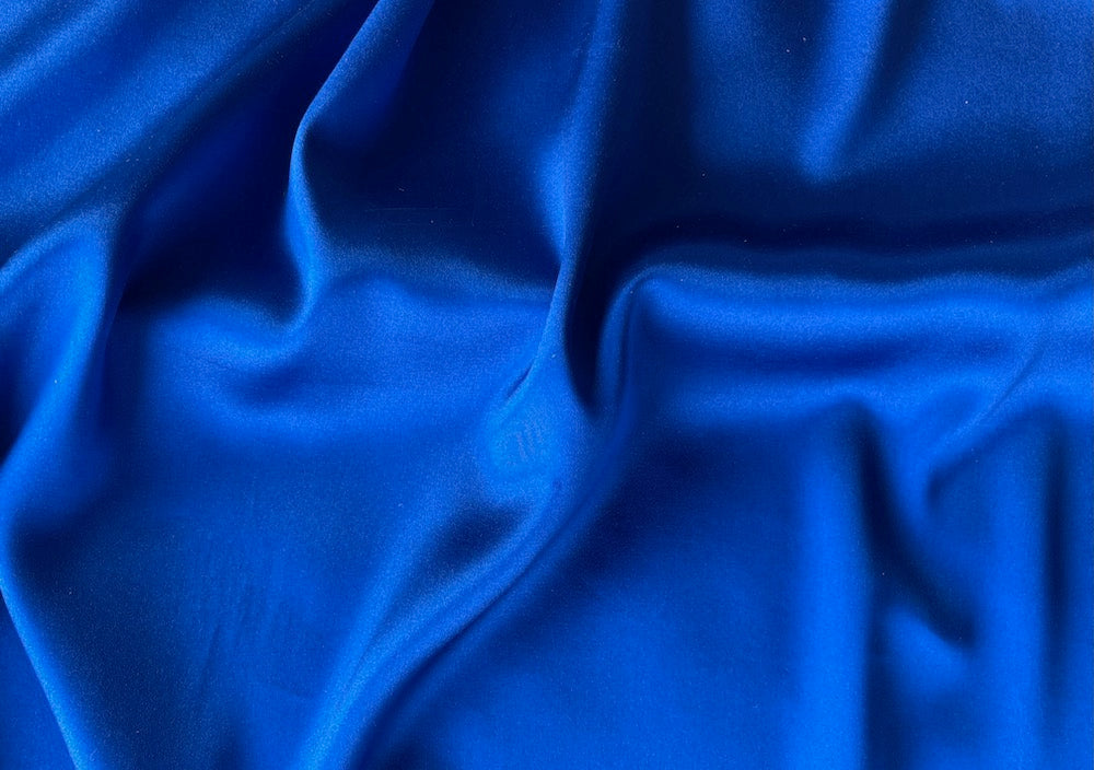 Jeweled Azure Stretch Silk Satin Charmeuse (Made in Italy)