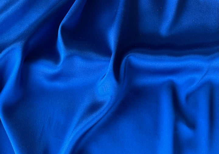 Jeweled Azure Stretch Silk Satin Charmeuse (Made in Italy)