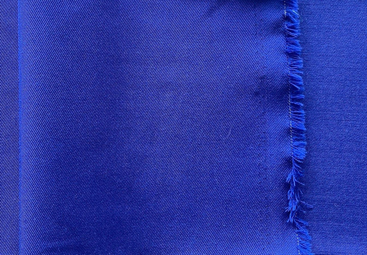 Intense Sapphire Blue Wool Gabardine (Made in Italy)