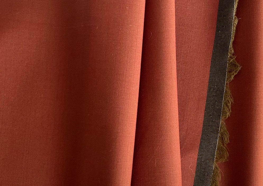 Two-Tone Sunset Terracotta & Bronze Wool Suiting (Made in Italy)
