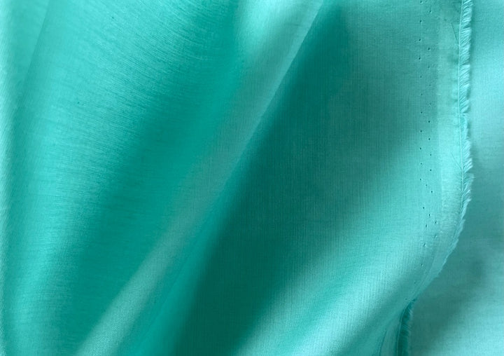 Semi-Sheer Dreamy Celestial Aqua Cotton Voile (Made in Italy)