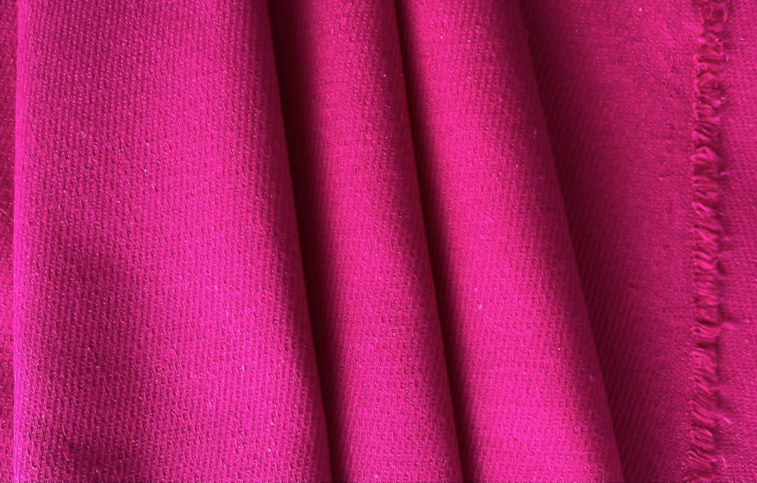 Saturated Hibiscus Fuchsia Raw Silk Twill (Made in Italy)