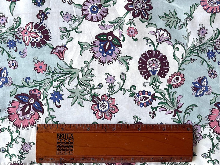 Plum Crewel-Influanced Liberty of London Cotton Poplin (Made in Italy)
