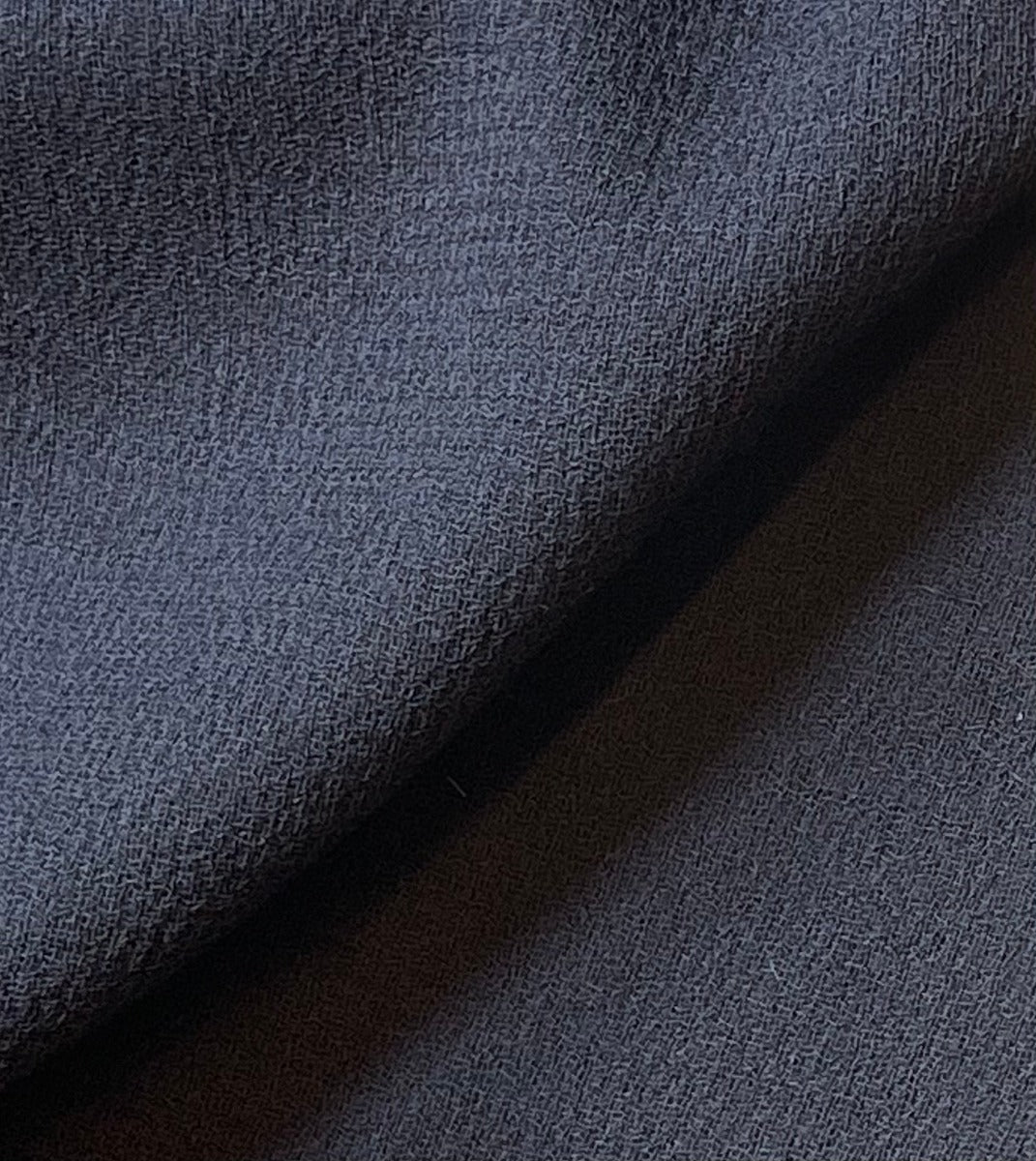 Deep Inky Blue Double-Faced Wool Crepe